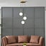 3-light pendant light Addy - gold with opal glass