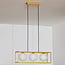 3-light pendant light Gabia - gold square frame with opal glass