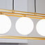 3-light pendant light Gabia - gold square frame with opal glass
