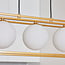 3-light pendant light Gabia - gold square frame with opal glass