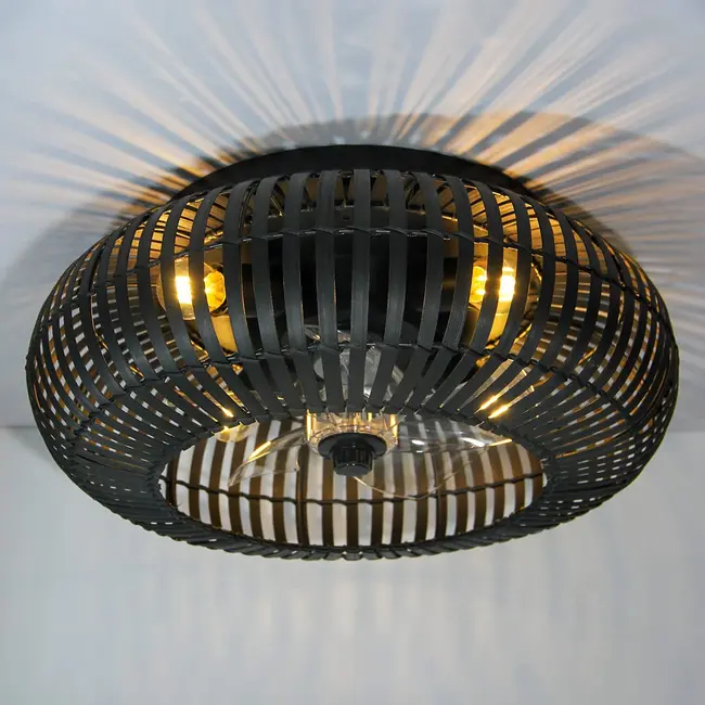 Smart ceiling fan Paco with Tuya Smart app and remote control - black bamboo