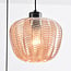 3-light pendant light Kaca - black with textured amber glass