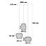 3-light pendant light Kaca - black with textured amber glass