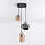 Vidro pendant lamp with amber and smoked glass - textured detail
