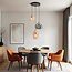 Pendant light Vidro with amber and smoked glass - textured detail