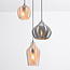 Vidro pendant lamp with amber and smoked glass - textured detail