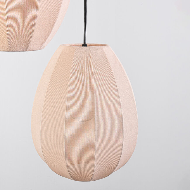 3-light pendant light Fabrica - nude pink fabric lanterns