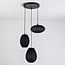 3-light pendant light Fabrica - black fabric lanterns