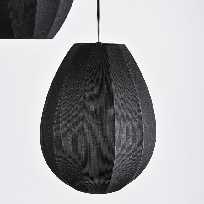 3-light pendant light Fabrica - black fabric lanterns