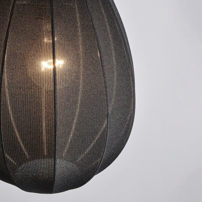 3-light pendant light Fabrica - black fabric lanterns