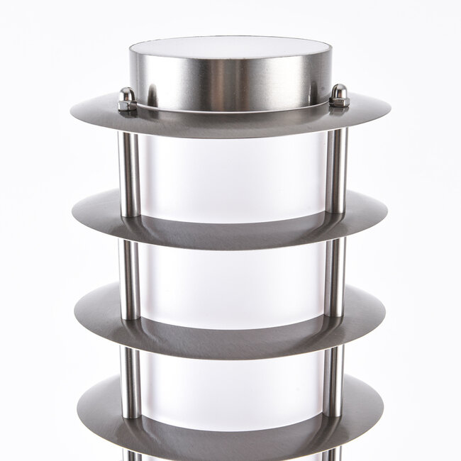 Smart standing stainless steel outdoor lamp 80 cm incl. 10W WiFi LED bulb - Silvio