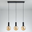 3-light pendant lamp Black with Amber glass - Anglina