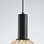 4-light pendant light Anglia - black with amber glass