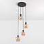4-light pendant light Raleigh - amber glass
