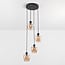 4-light pendant light Raleigh - amber glass