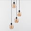 4-light pendant light Raleigh - amber glass