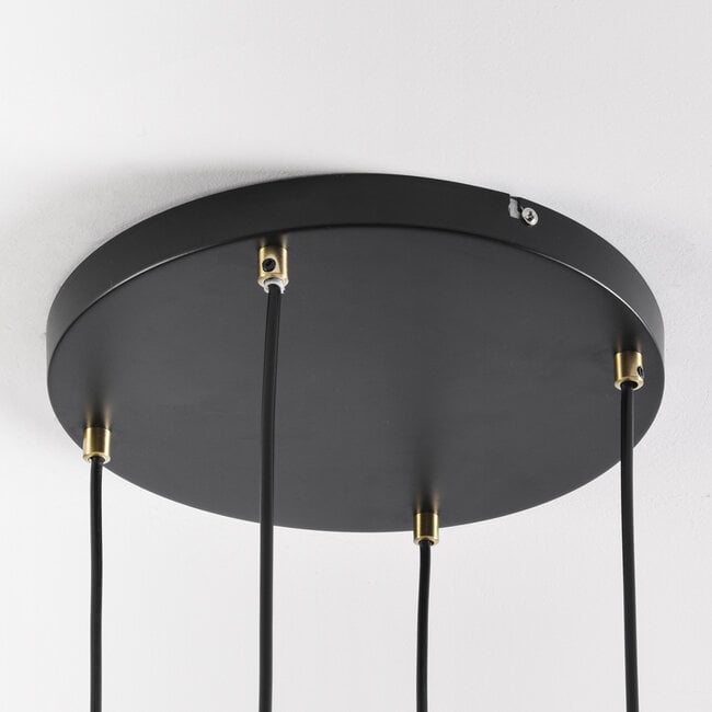4-light pendant light Raleigh - amber glass