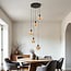 5-light pendant light Glendale - amber glass