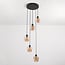5-light pendant light Glendale - amber glass