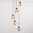 5-light pendant lamp with Amber glass - Glendale