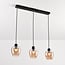 3-light pendant light Vegas - amber glass