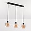 3-light pendant light Vegas - amber glass
