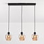 3-light pendant light Vegas - amber glass