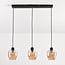 3-light pendant light Vegas - amber glass