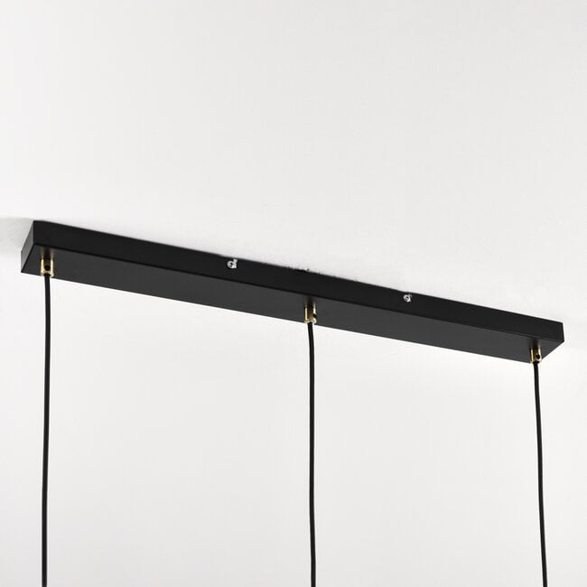 3-light pendant light Vegas - amber glass