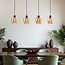 4-light pendant light Sanford - amber glass