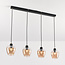 4-light pendant lamp with Amber glass - Sanford