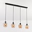 4-light pendant light Sanford - amber glass