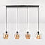 4-light pendant lamp with Amber glass - Sanford