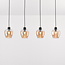 4-light pendant lamp with Amber glass - Sanford