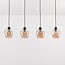 4-light pendant light Sanford - amber glass
