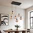 6-light pendant light Arvada - amber glass