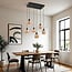 6-light pendant light Arvada - amber glass
