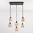 6-light pendant lamp with Amber glass - Arvada