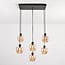 6-light pendant light Arvada - amber glass