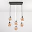 6-light pendant light Arvada - amber glass