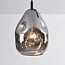 3-light pendant light Faliste - black with smoked glass