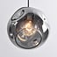 3-light pendant light Faliste - black with smoked glass