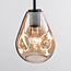 Modern pendant lamp in black with amber glass Faliste - 3-light