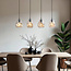 Modern glass pendant lamp, black with Amber glass, 4-light - Faliste