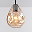 Modern glass pendant lamp, black with Amber glass, 4-light - Faliste