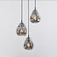 3-light pendant light Lainas - black with smoked glass