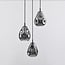 3-light pendant light Lainas - black with smoked glass