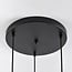 3-light pendant light Lainas - black with smoked glass