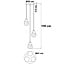 3-light pendant light Lainas - black with smoked glass
