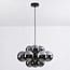 12-light pendant light Decadi - black with smoked glass